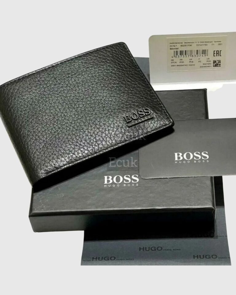 Hugo boss 50261706 men's leather bifold wallet black